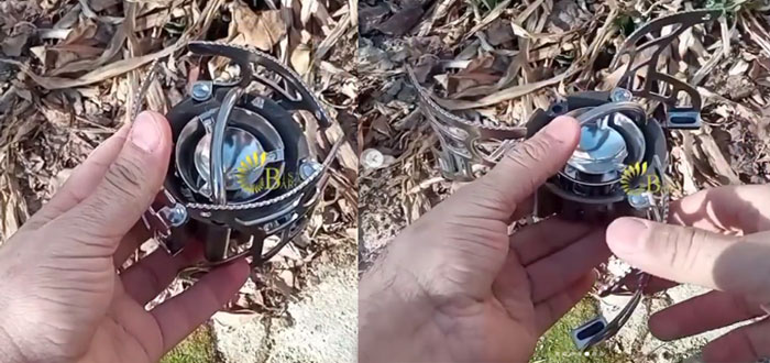 قطر اجاق گاز بولین هنگام باز شدن تقریبا 20 سانتی متر و موقع جمع شدن 9