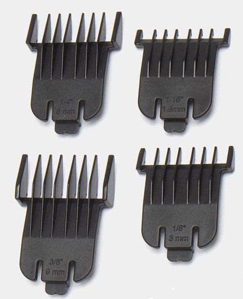 یکی از ویژگی های خوب این ماشین اصلاح داشتن 4 عدد شانه اصلاح در اندازه های 1.5، 3، 6 و 9 میلی متر می باشد