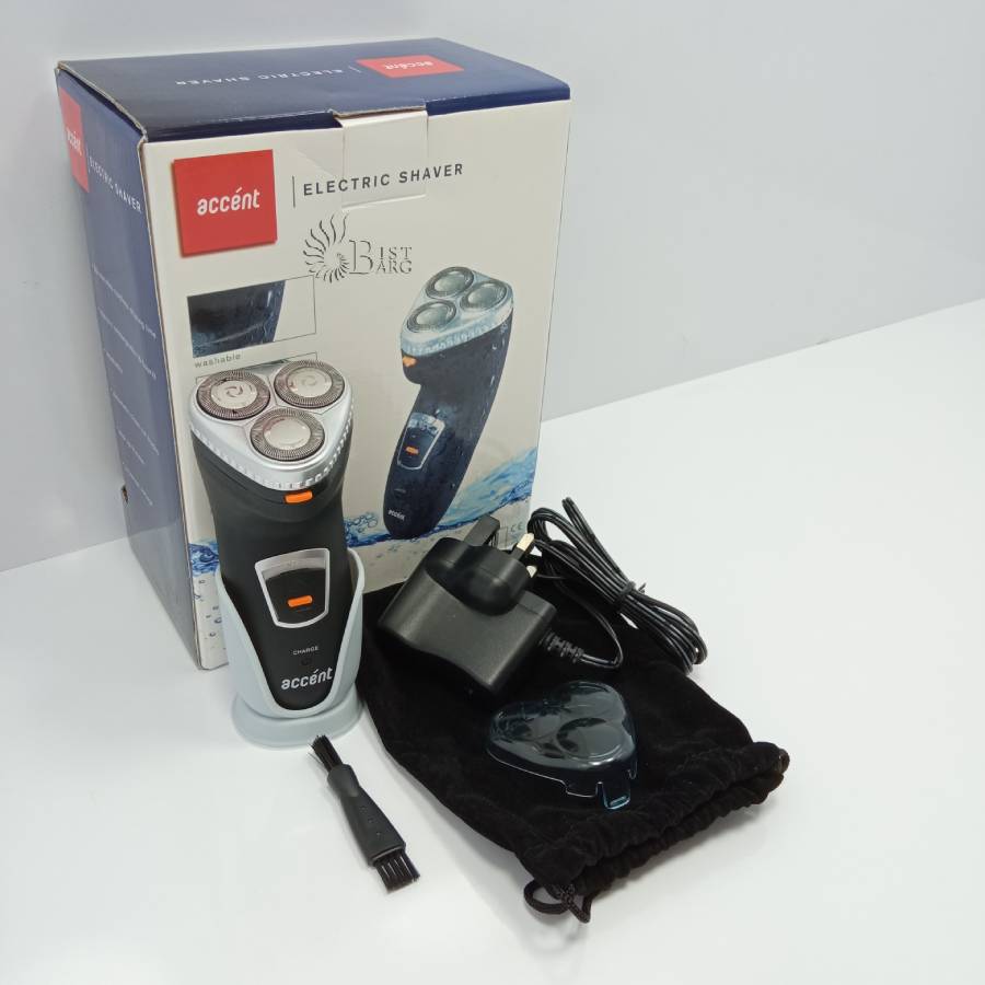 اقلام داخل جعبه‌ی شیور اصلاح صورت اکسنت مدل RSH-380114