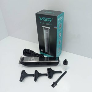 اقلام درون جعبه ماشین اصلاح موی صورت و بدن وی جی آر مدل V-180