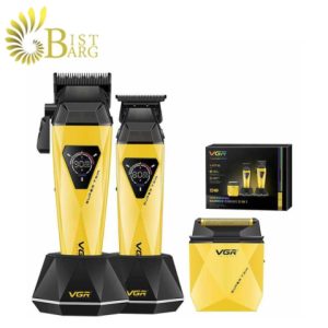 ست ۳ قلو ماشین اصلاح وی جی آر مدل VGR V-877S3 (حجم زن، خط زن و شیور)